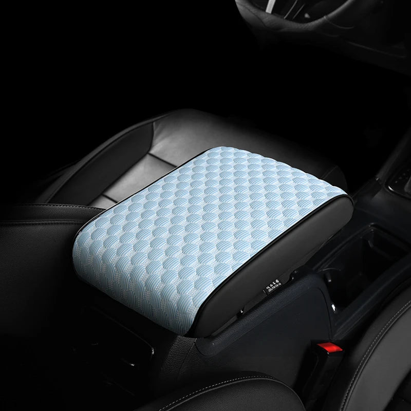Car Accessories Armrest Cover Cushion In Summer Cooling Material Diamond Shape Central Armrest Cushion Mat 32*16*4.8cm