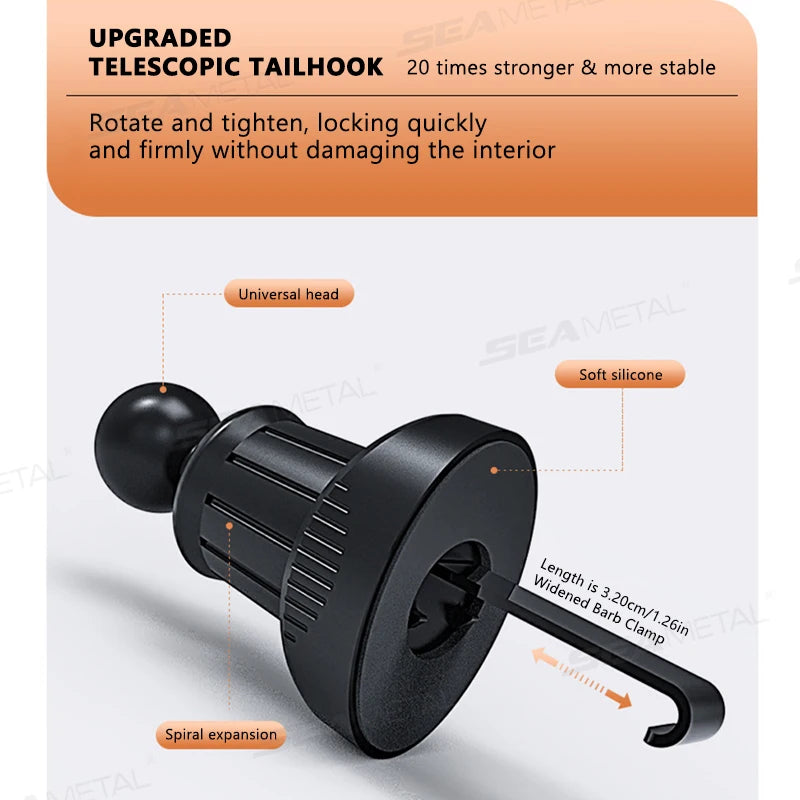 SEAMETAL Foldable Car Air Vent Cup Holder Stable Air Outlet Hook Drink Holder Universal Large-Bearing Auto Bottle Stand Rack