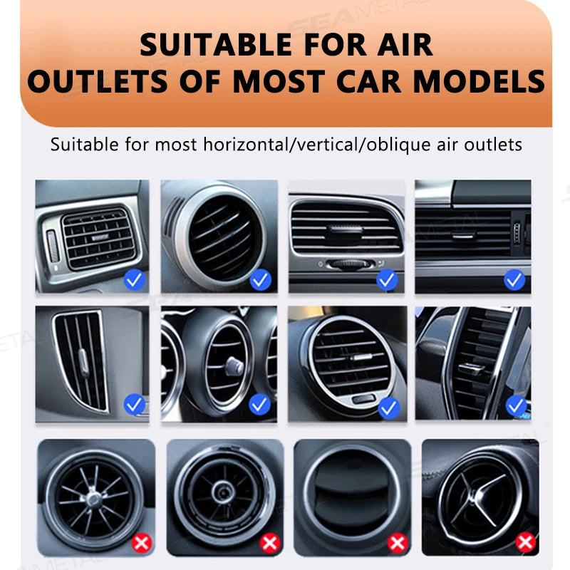 SEAMETAL Foldable Car Air Vent Cup Holder Stable Air Outlet Hook Drink Holder Universal Large-Bearing Auto Bottle Stand Rack