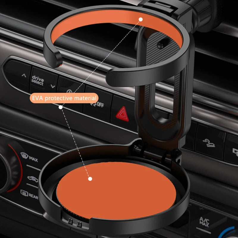 SEAMETAL Foldable Car Air Vent Cup Holder Stable Air Outlet Hook Drink Holder Universal Large-Bearing Auto Bottle Stand Rack
